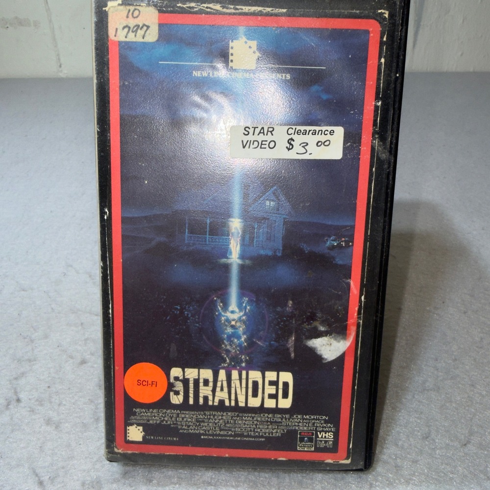 Vtg Stranded VHS 1988 New Line Cinema Sci-Fi Ione Skye Joe Morton‎ RCA Columbia